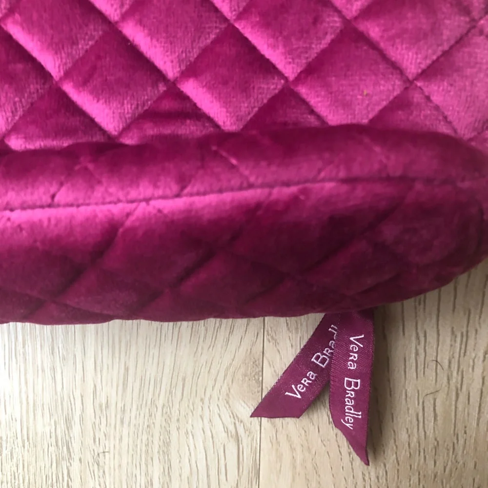 Vera Bradley Compact Organizer Majestic Magenta Velvet Pouch VGUC